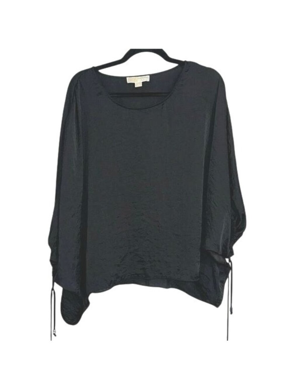 Michael Kors Black Oversized Batwing Top W/ Drawstring Sleeves M